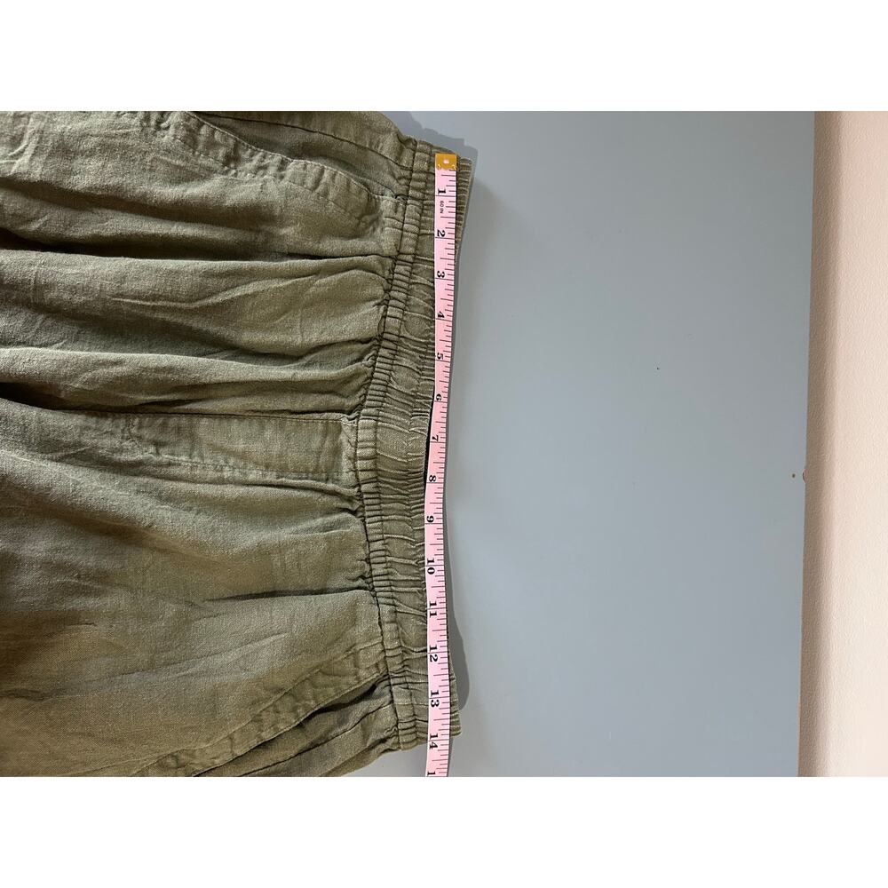 Old Navy linen blend pans size S olive green wide leg pull on - Picture 6 of 7
